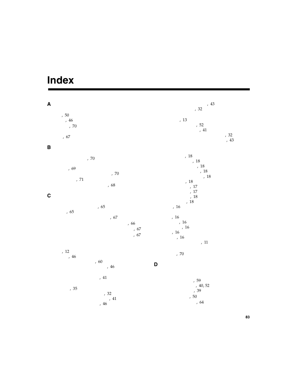 Index | HP 2012i User Manual | Page 83 / 86