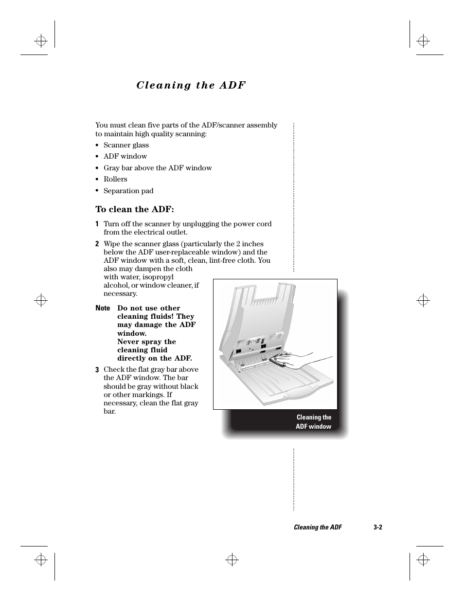 Cleaning the adf, Cleaning the adf -2 | HP ScanJet Scanners User Manual | Page 19 / 38