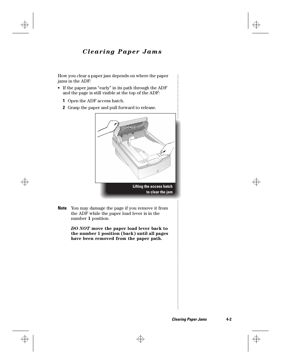 Clearing paper jams, Clearing paper jams -2 | HP ScanJet Scanners User Manual | Page 26 / 38