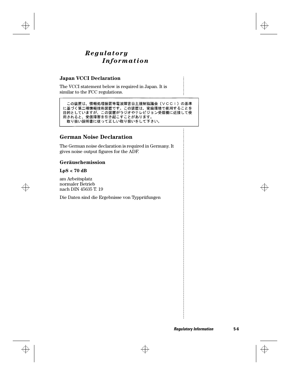 Regulatory information, Regulatory information -6 | HP ScanJet Scanners User Manual | Page 33 / 38