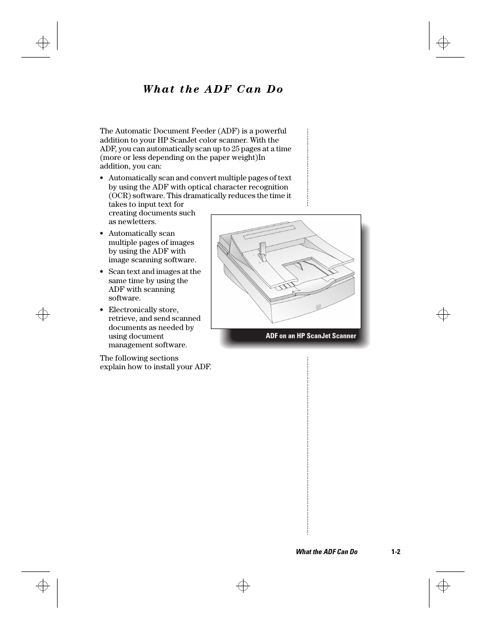 What the adf cando, What the adf can do -2, What the adf can do | HP ScanJet Scanners User Manual | Page 5 / 38