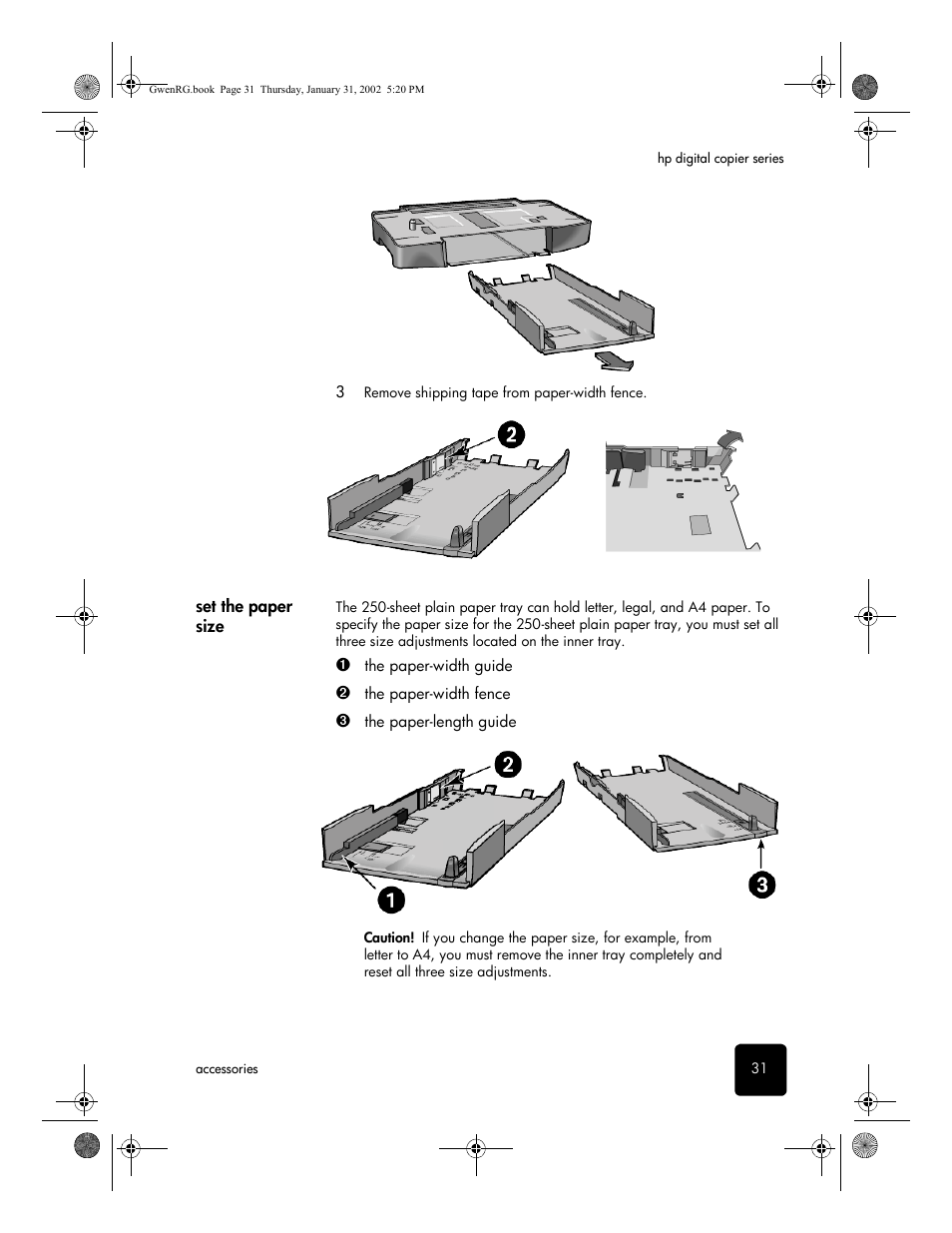 Set the paper size | HP 610 User Manual | Page 37 / 102