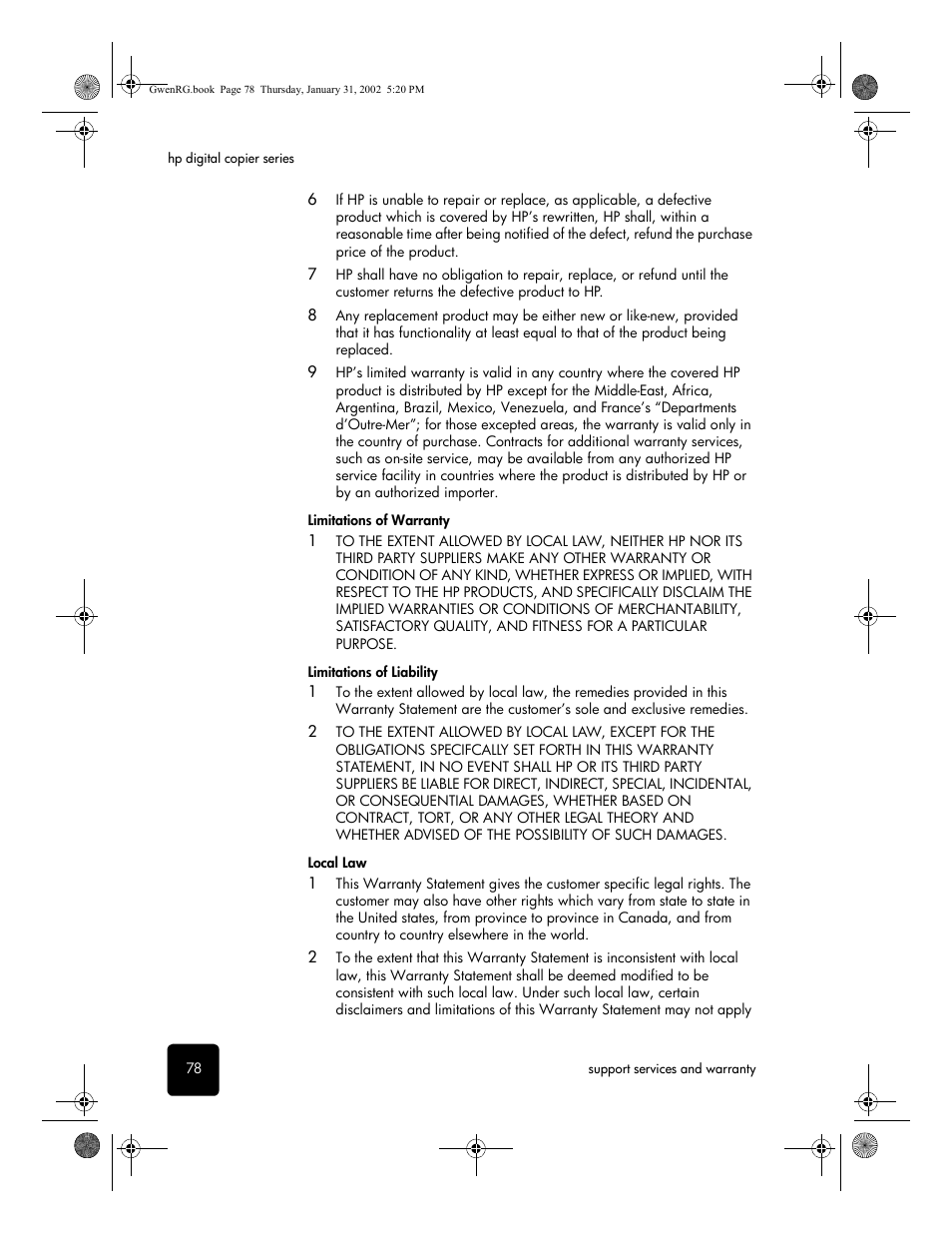 HP 610 User Manual | Page 84 / 102