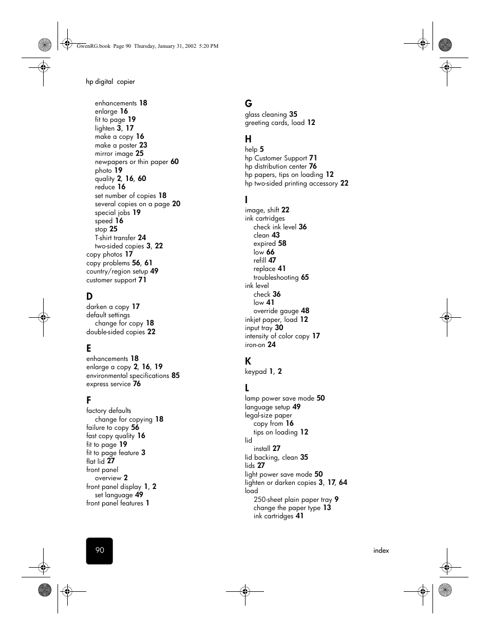 HP 610 User Manual | Page 96 / 102