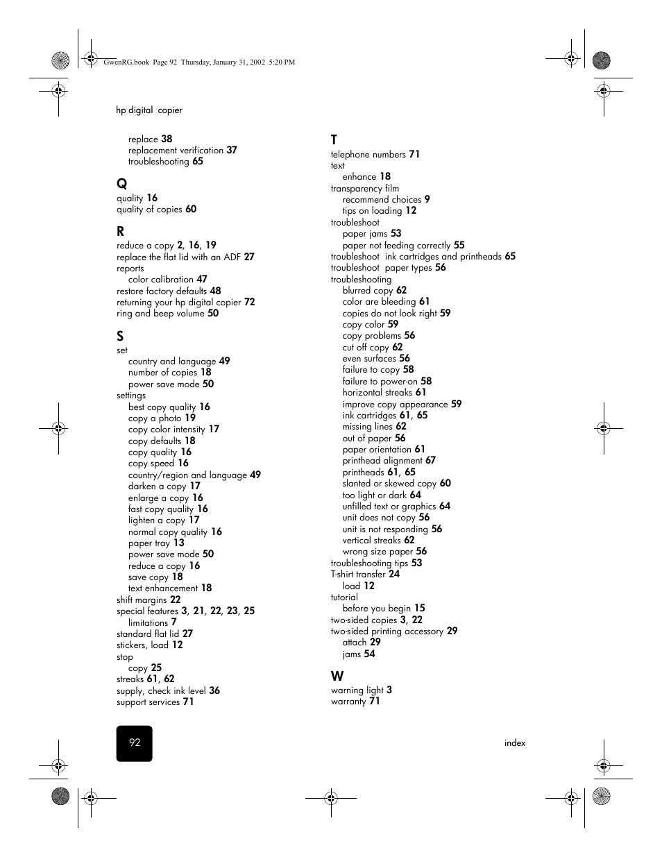 HP 610 User Manual | Page 98 / 102