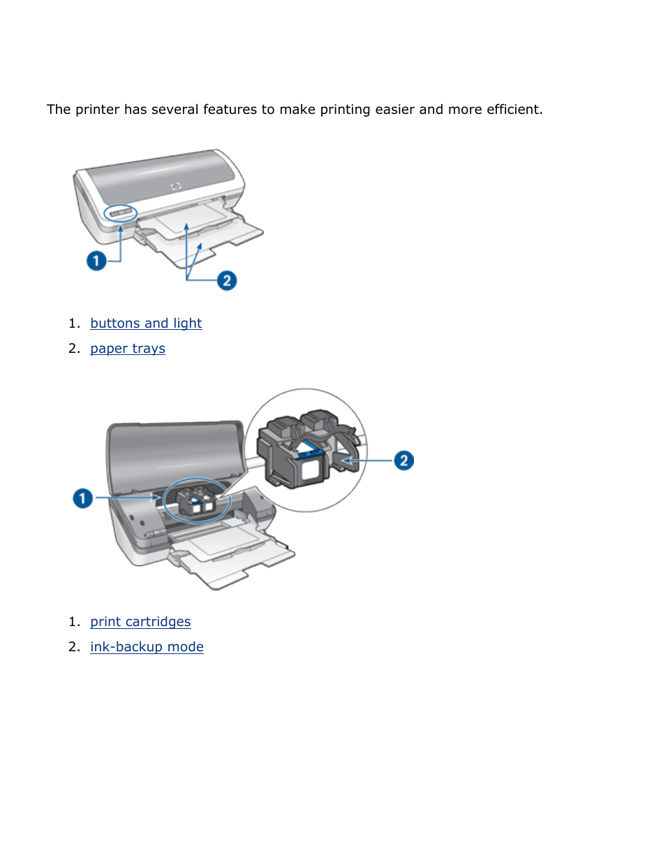 Printer features | HP 2 User Manual | Page 53 / 113