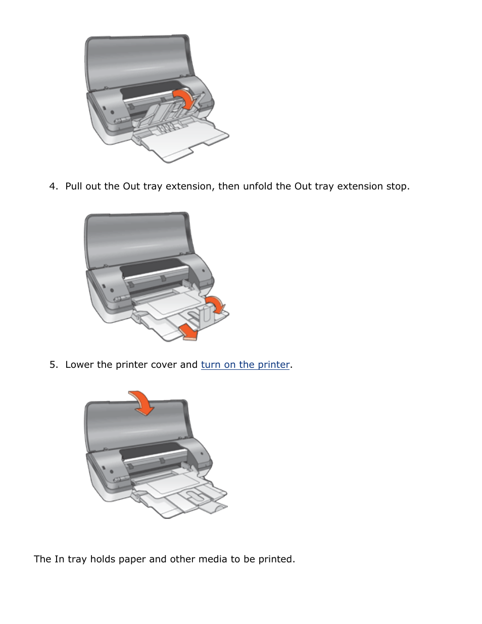 Unfolding the paper trays | HP 2 User Manual | Page 56 / 113