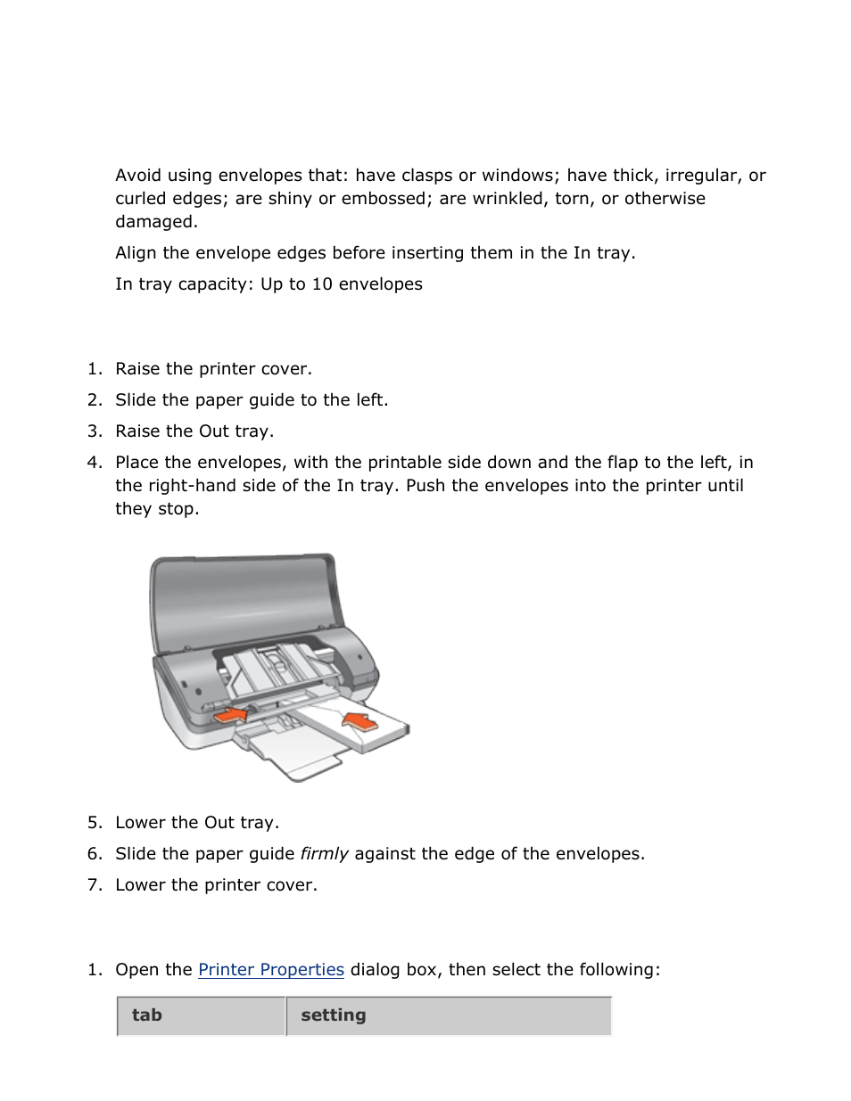 Envelopes, Guidelines, Preparing to print | Printing | HP 2 User Manual | Page 70 / 113
