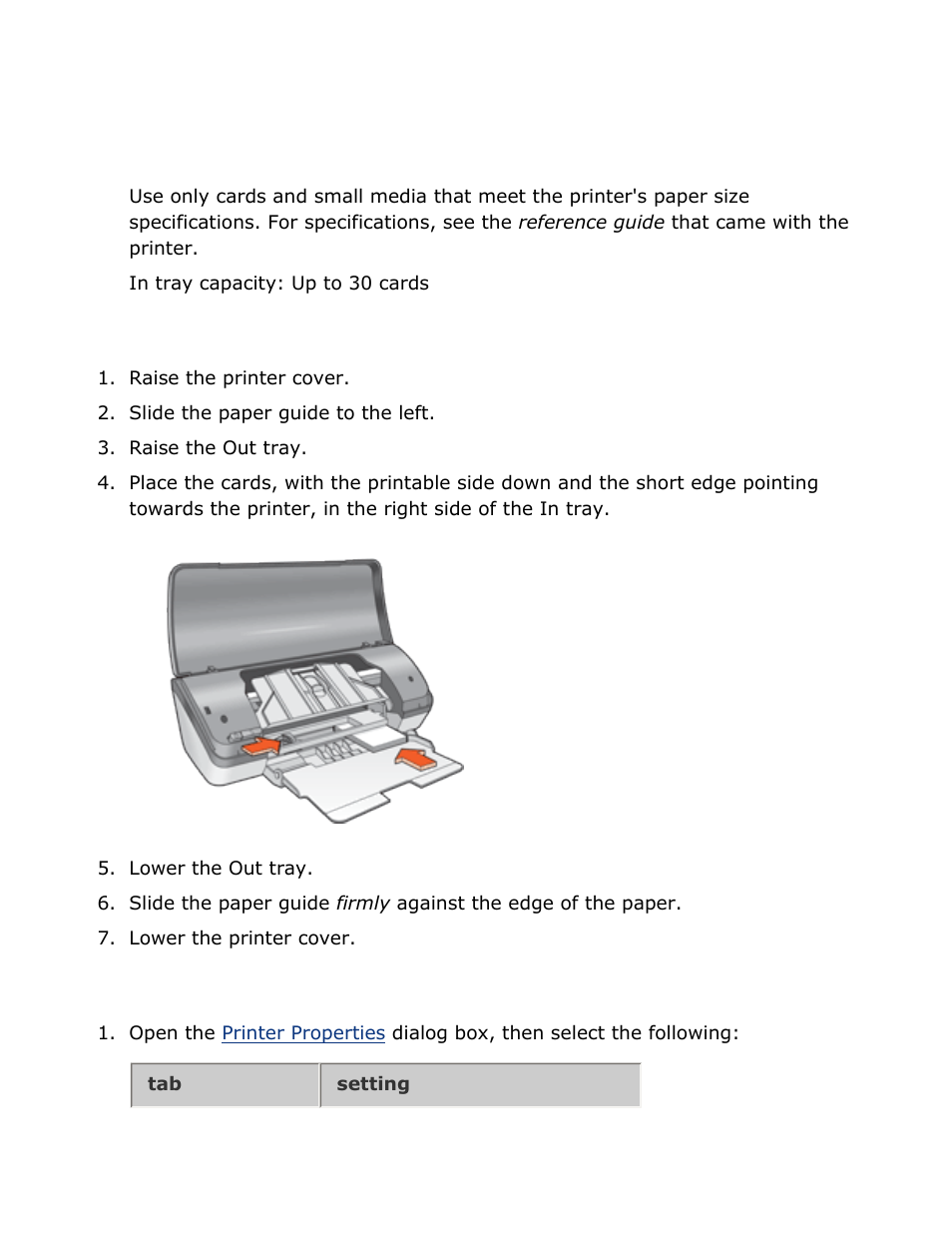 Index cards and other small media, Guidelines, Preparing to print | Printing | HP 2 User Manual | Page 76 / 113