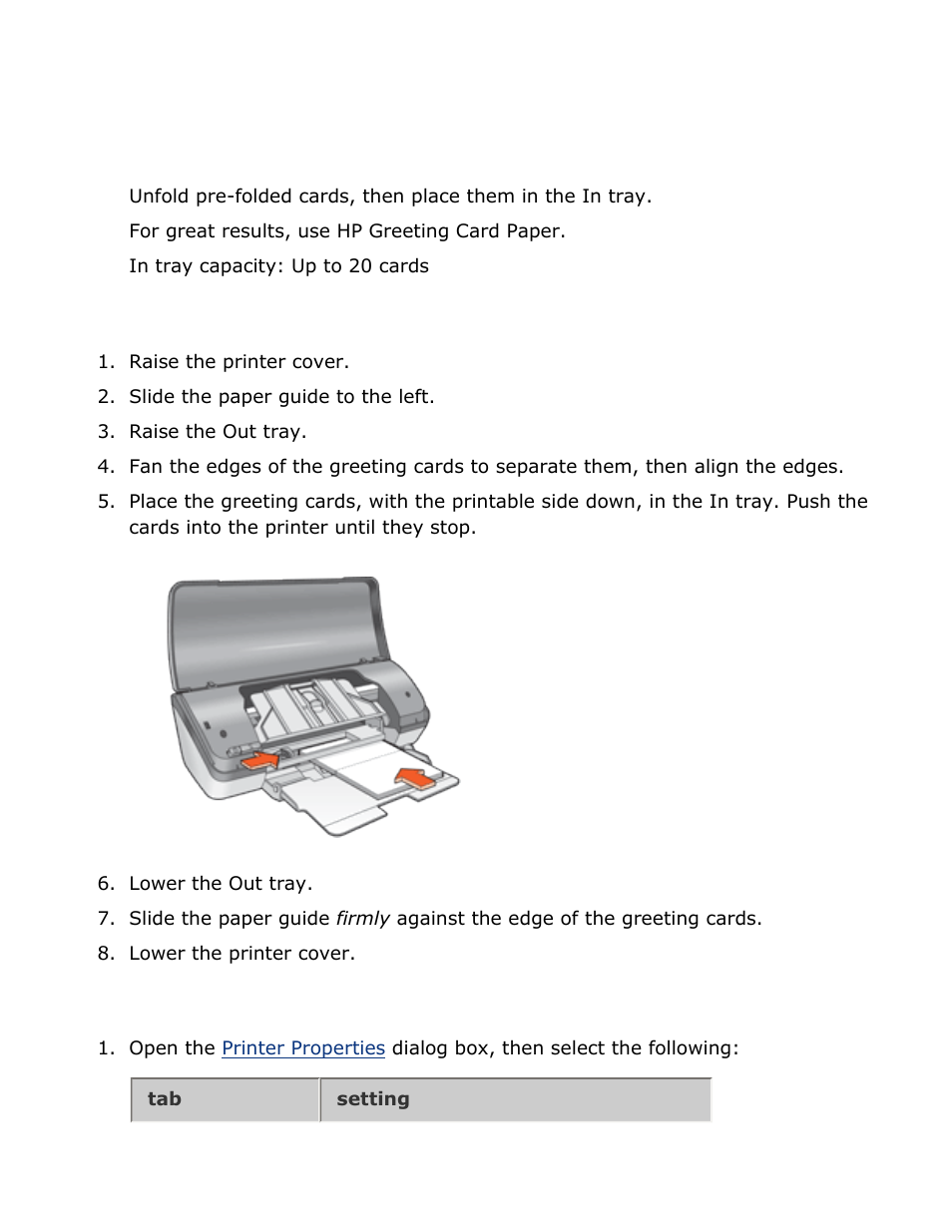 Greeting cards, Guidelines, Preparing to print | Printing | HP 2 User Manual | Page 80 / 113