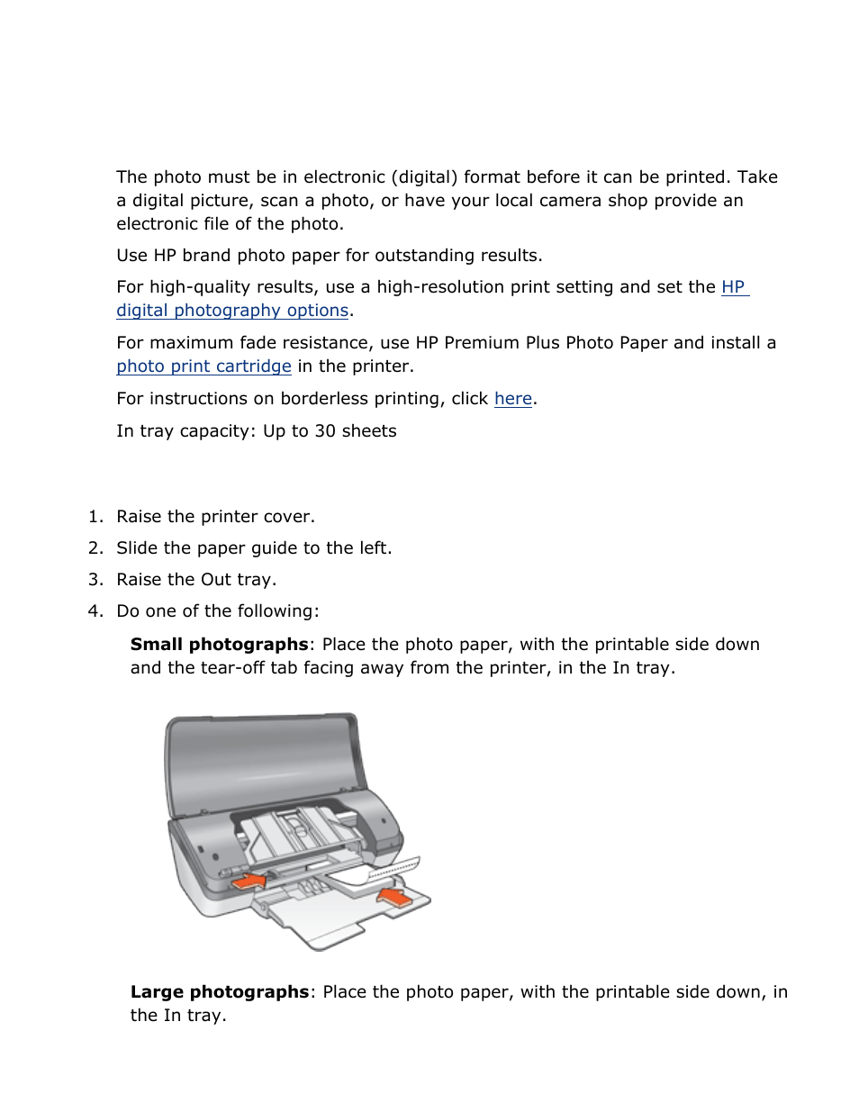 Photographs, Guidelines, Preparing to print | HP 2 User Manual | Page 82 / 113
