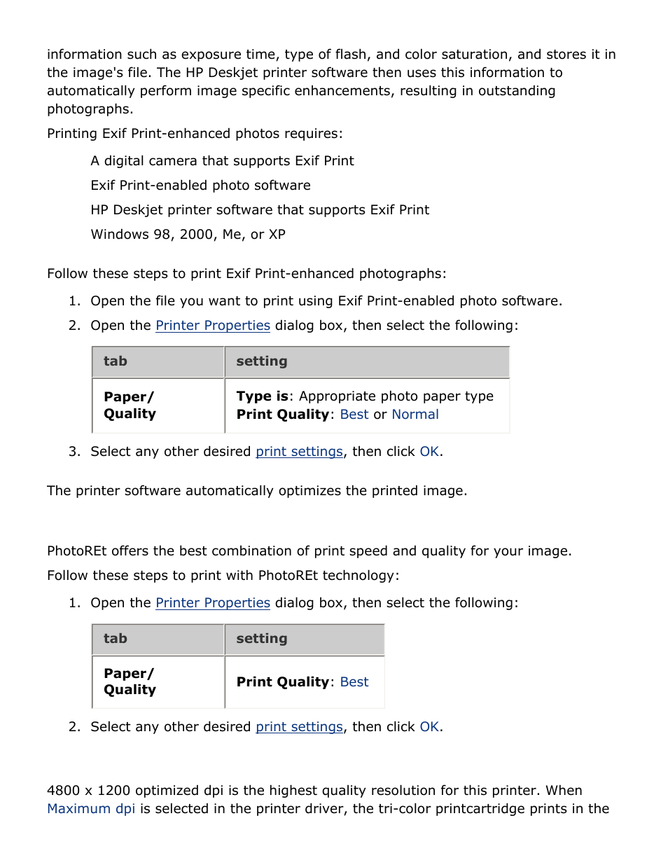 Photoret printing | HP 2 User Manual | Page 84 / 113