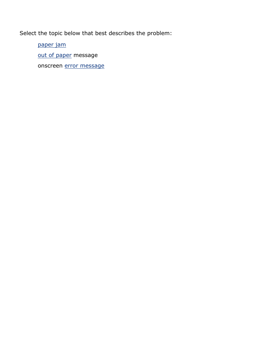 If the printer still does not print, Paper jam, Out of paper message | Onscreen error message | HP 2 User Manual | Page 98 / 113