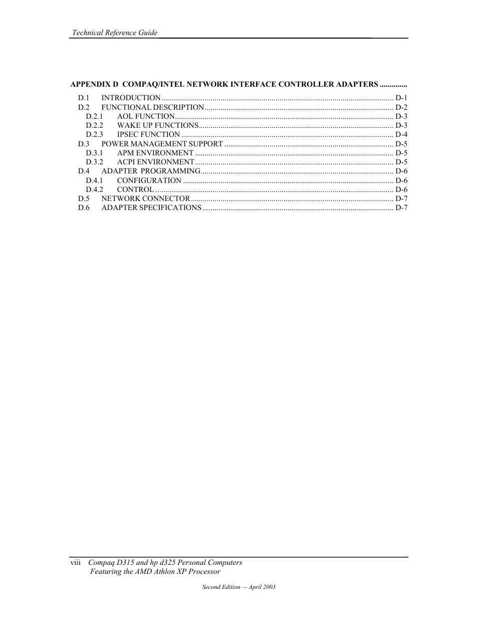 HP D315 User Manual | Page 12 / 192