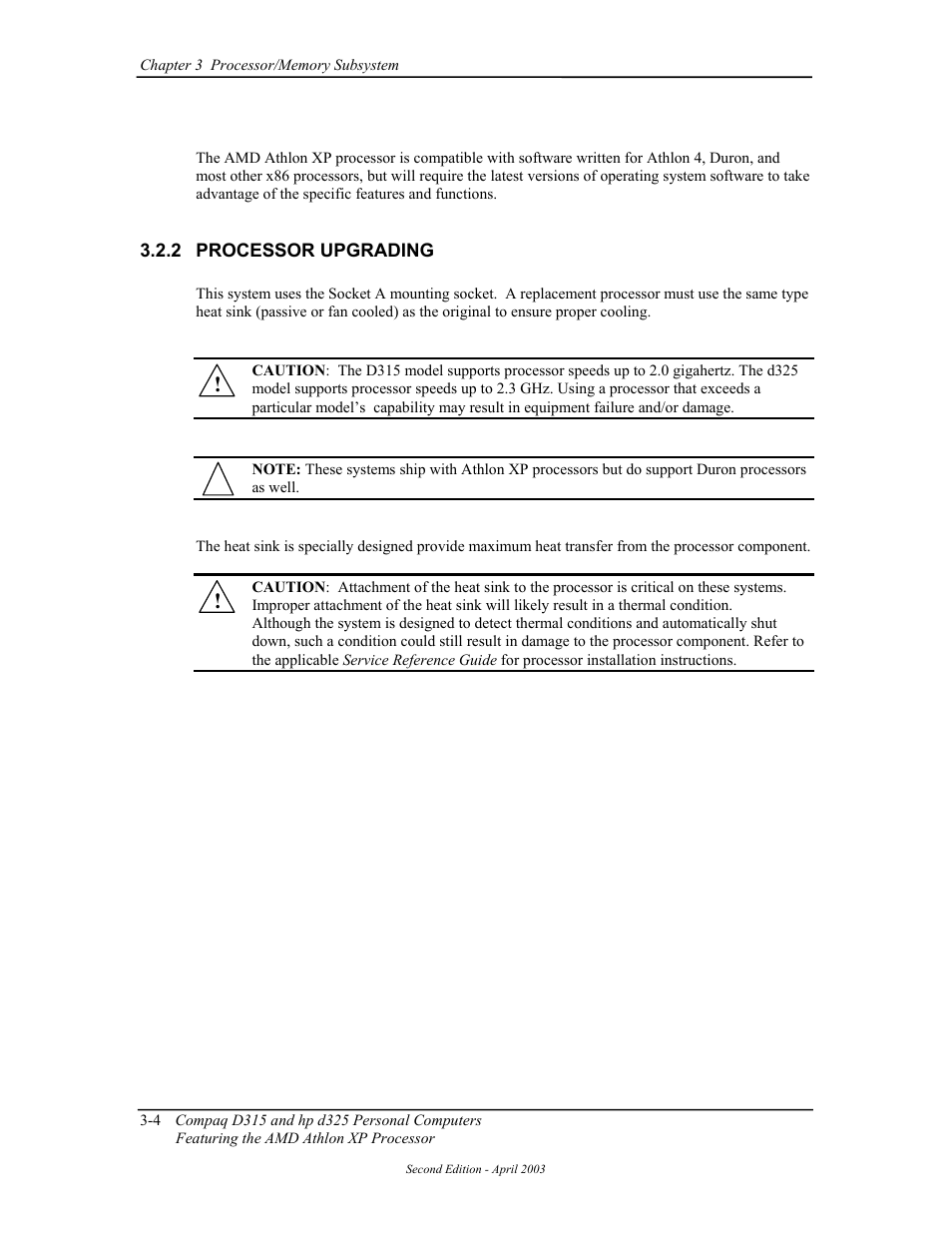 Processor upgrading | HP D315 User Manual | Page 46 / 192