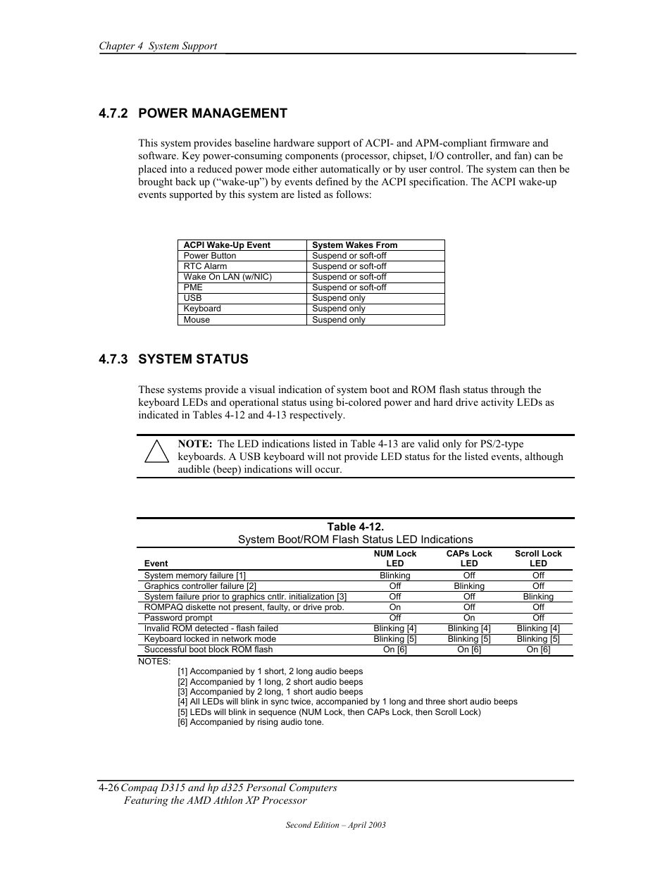 Power management, System status, 2 power management | 3 system status | HP D315 User Manual | Page 76 / 192