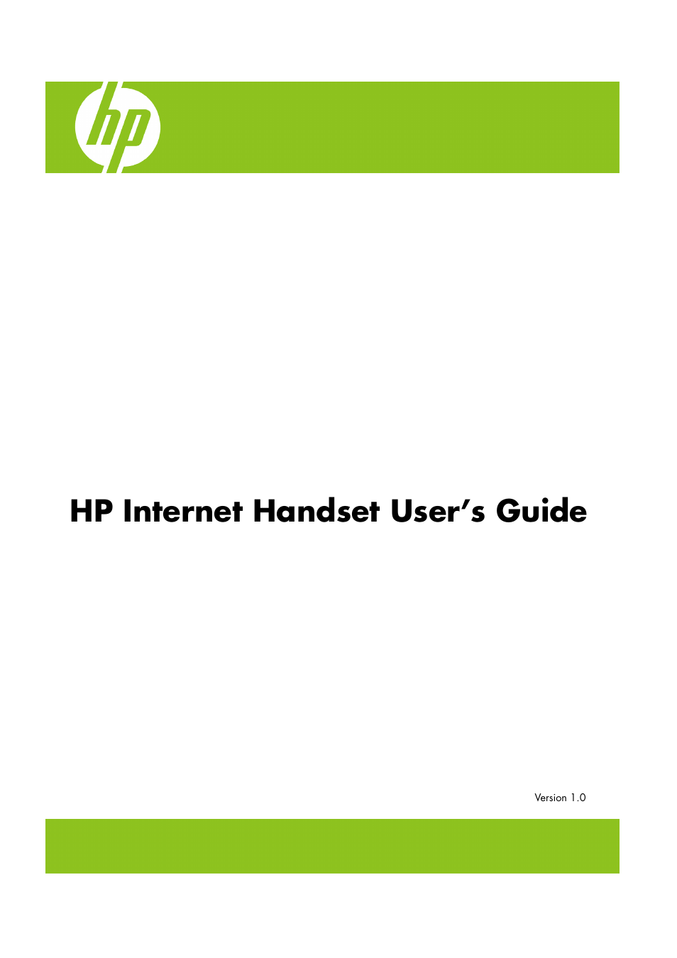 HP Internet Handset User Manual | 28 pages