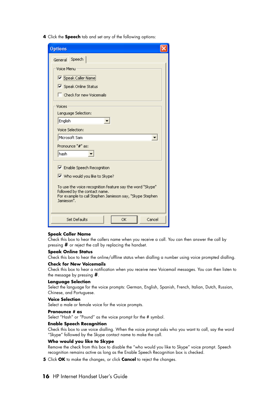 HP Internet Handset User Manual | Page 20 / 28