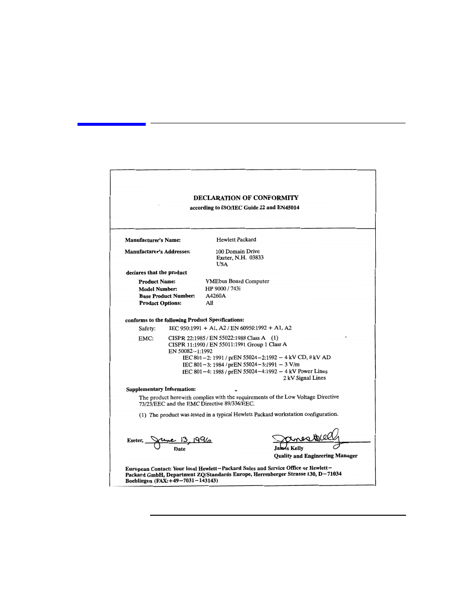 Declaration of conformity, Declaration of conformity preface-9 | HP Model 743 PC User Manual | Page 19 / 142