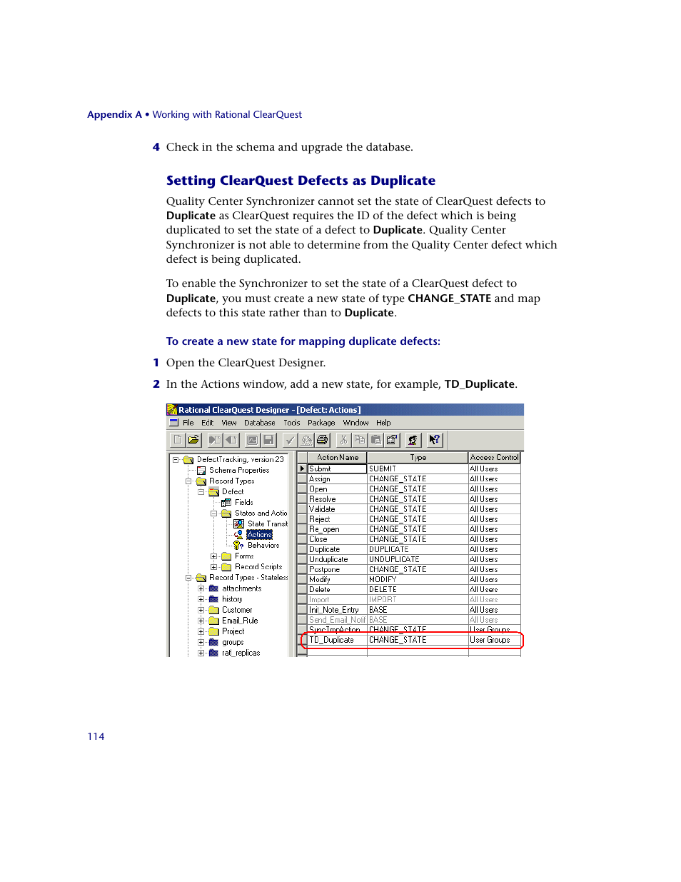 Setting clearquest defects as duplicate | HP Quality Center Synchronizer 1.2 User Manual | Page 114 / 130