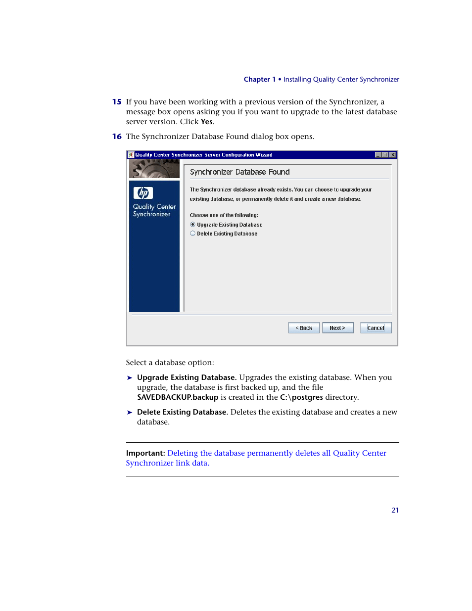 HP Quality Center Synchronizer 1.2 User Manual | Page 21 / 130