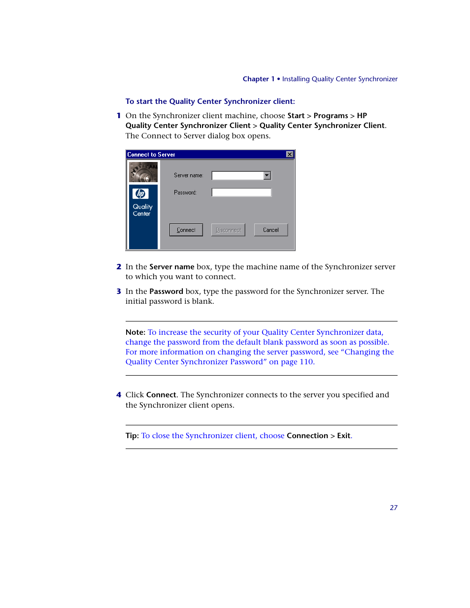 HP Quality Center Synchronizer 1.2 User Manual | Page 27 / 130