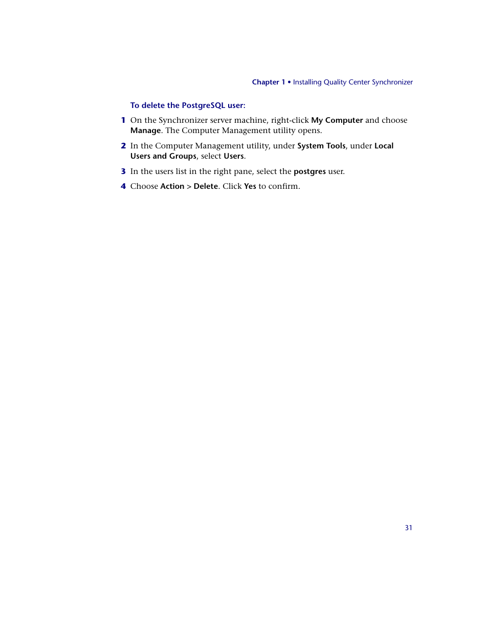 HP Quality Center Synchronizer 1.2 User Manual | Page 31 / 130