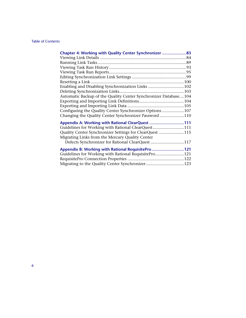 HP Quality Center Synchronizer 1.2 User Manual | Page 6 / 130