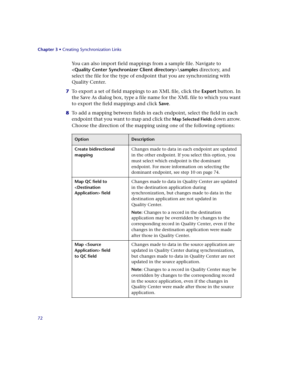 HP Quality Center Synchronizer 1.2 User Manual | Page 72 / 130