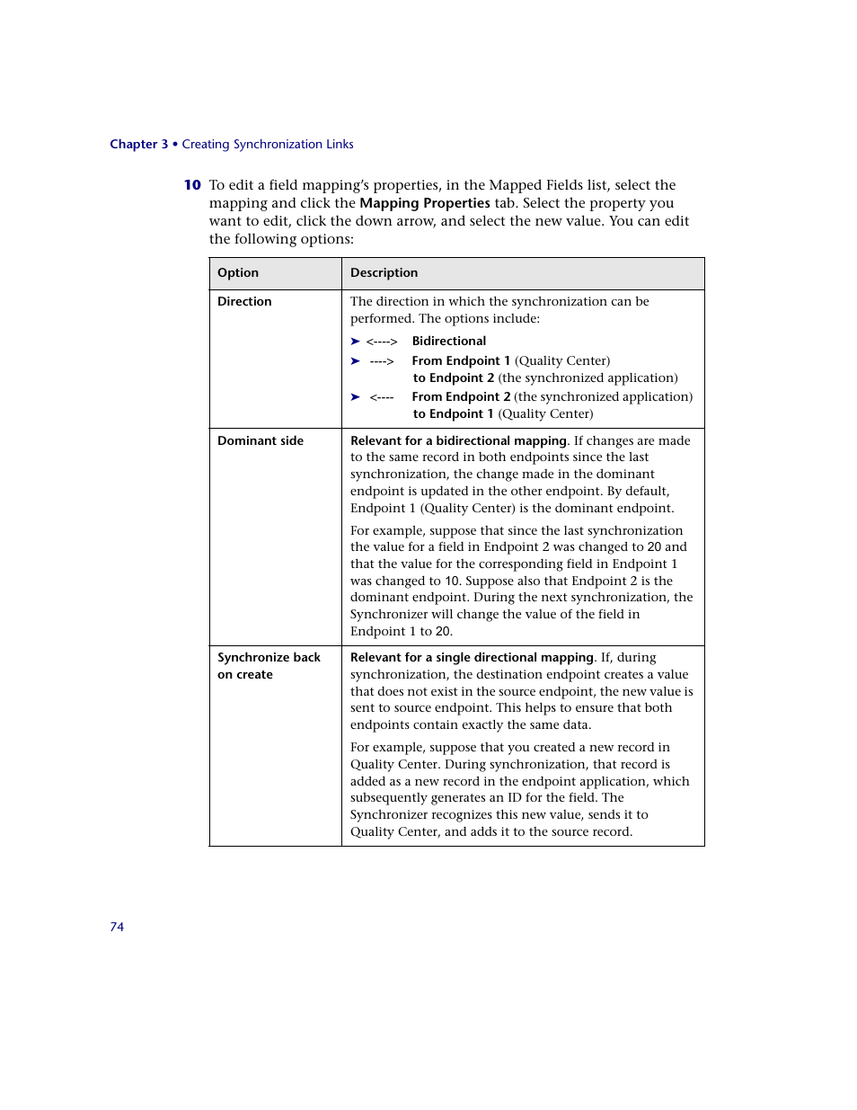 HP Quality Center Synchronizer 1.2 User Manual | Page 74 / 130