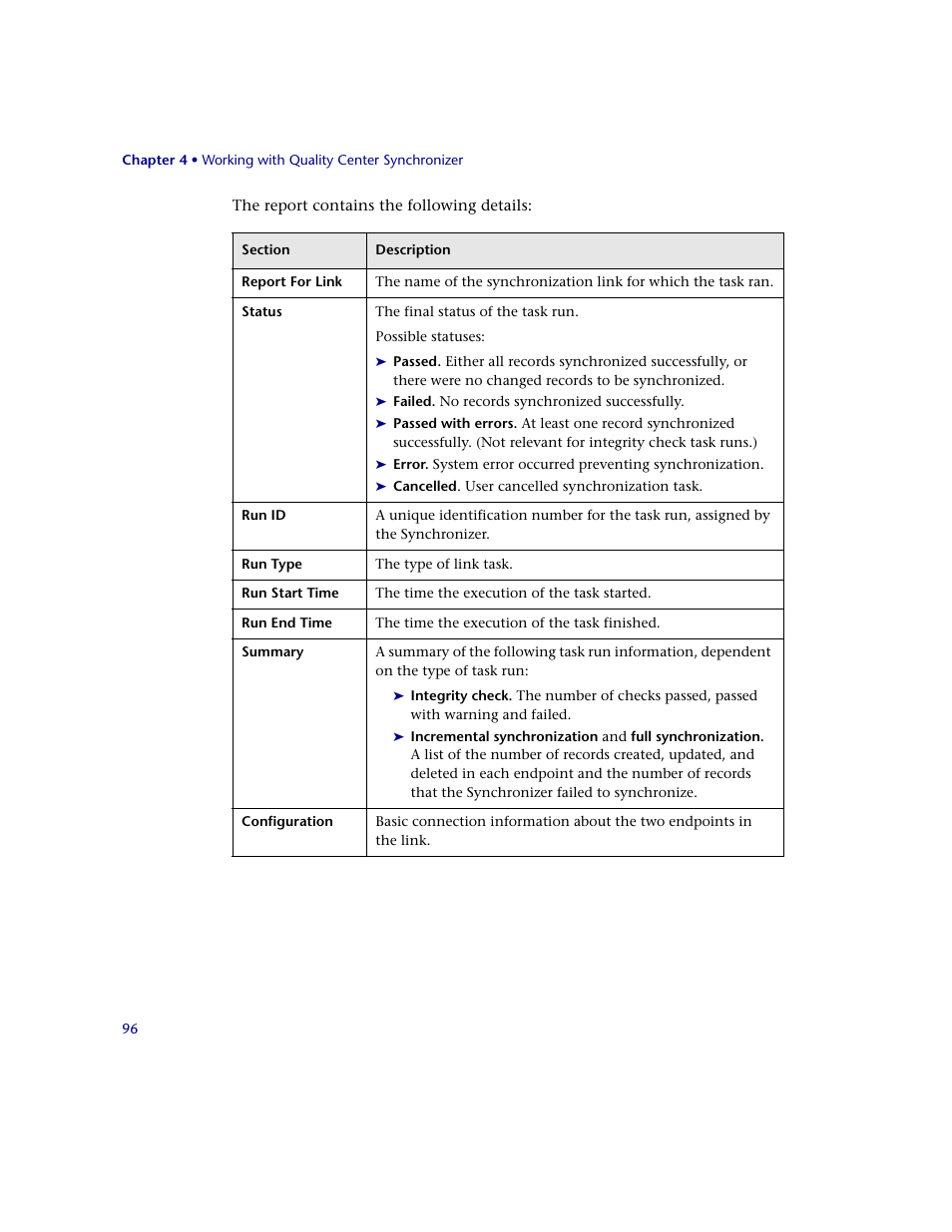 HP Quality Center Synchronizer 1.2 User Manual | Page 96 / 130