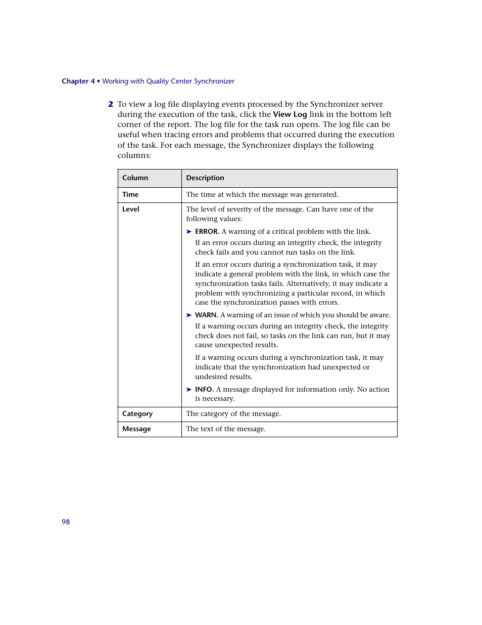 HP Quality Center Synchronizer 1.2 User Manual | Page 98 / 130