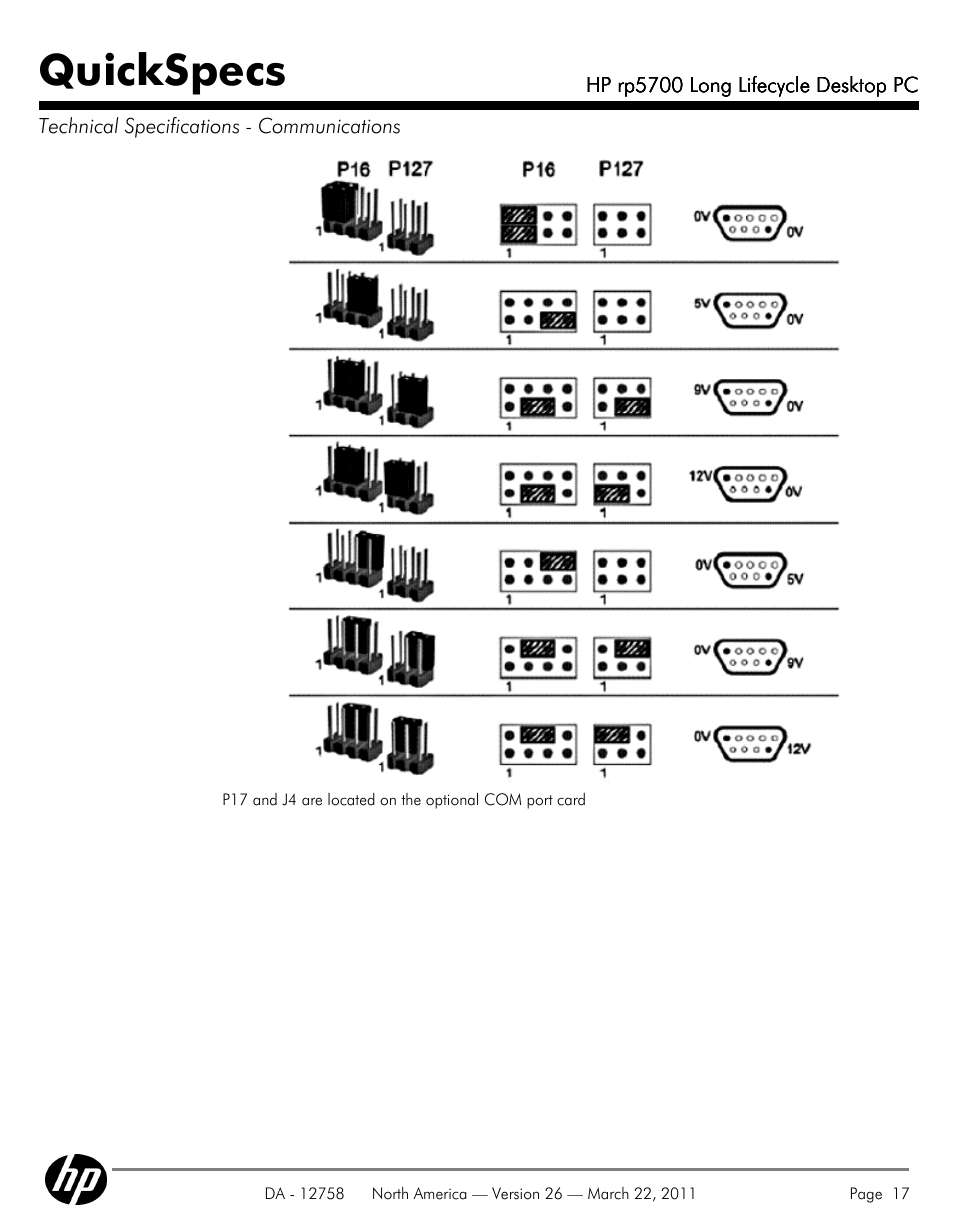 Quickspecs | HP rp5700 User Manual | Page 17 / 38