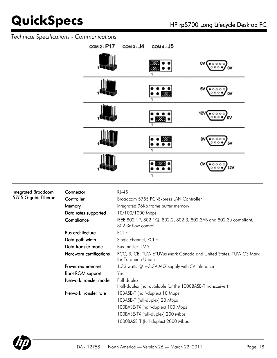 Quickspecs | HP rp5700 User Manual | Page 18 / 38