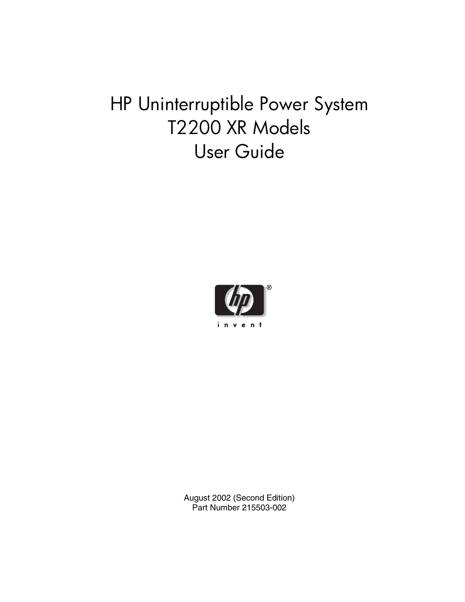 HP T2200 XR User Manual | 51 pages