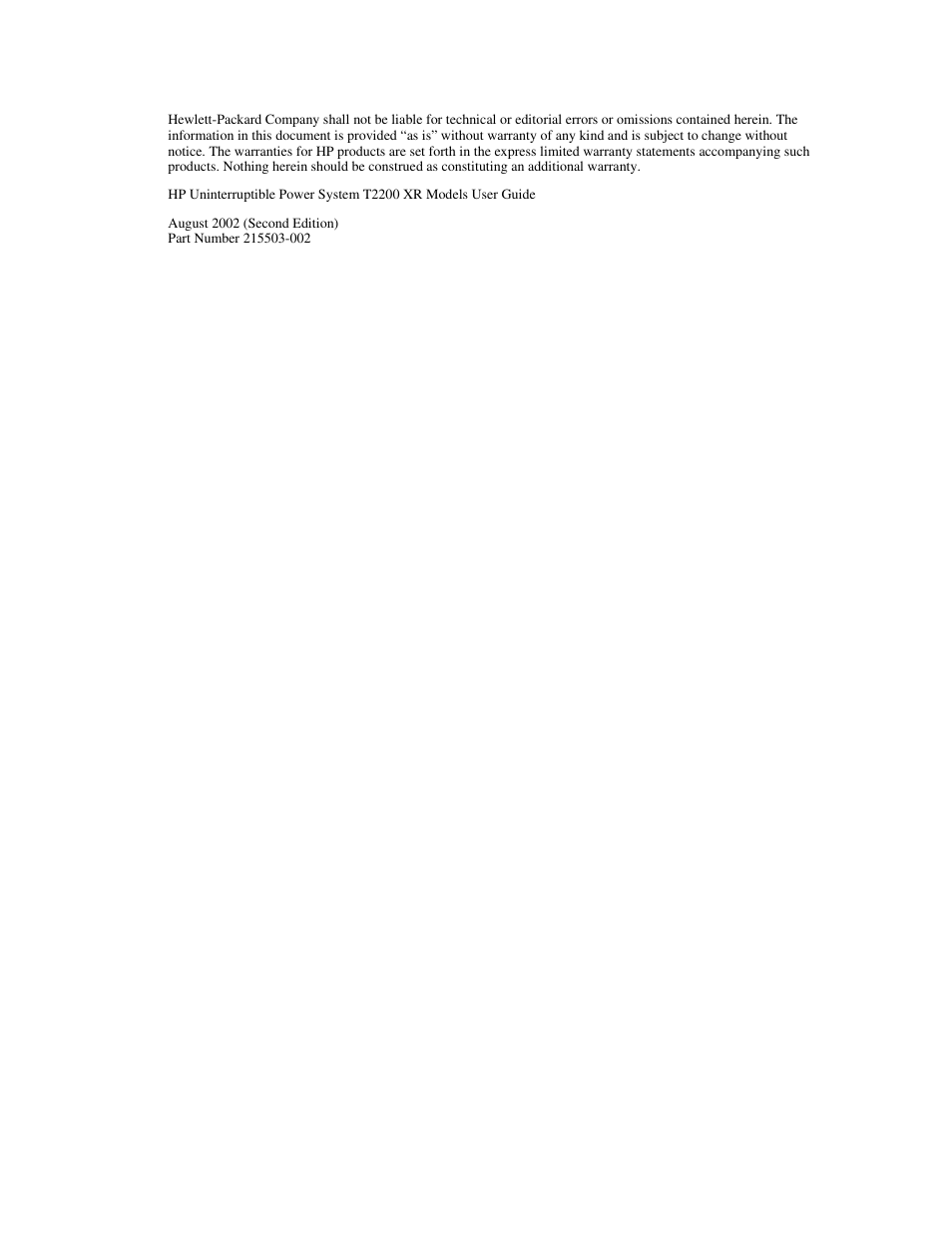 Notice | HP T2200 XR User Manual | Page 2 / 51