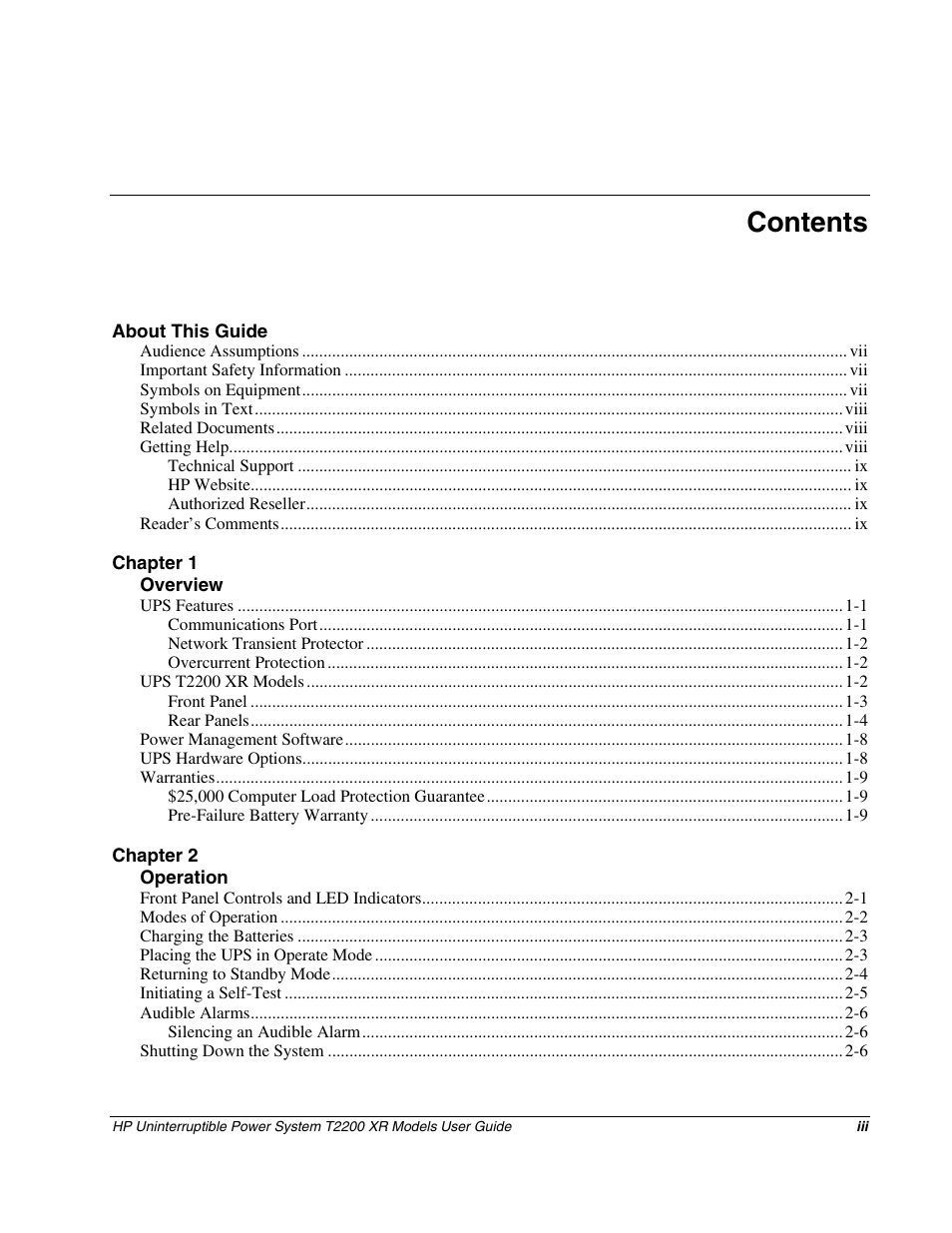 HP T2200 XR User Manual | Page 3 / 51