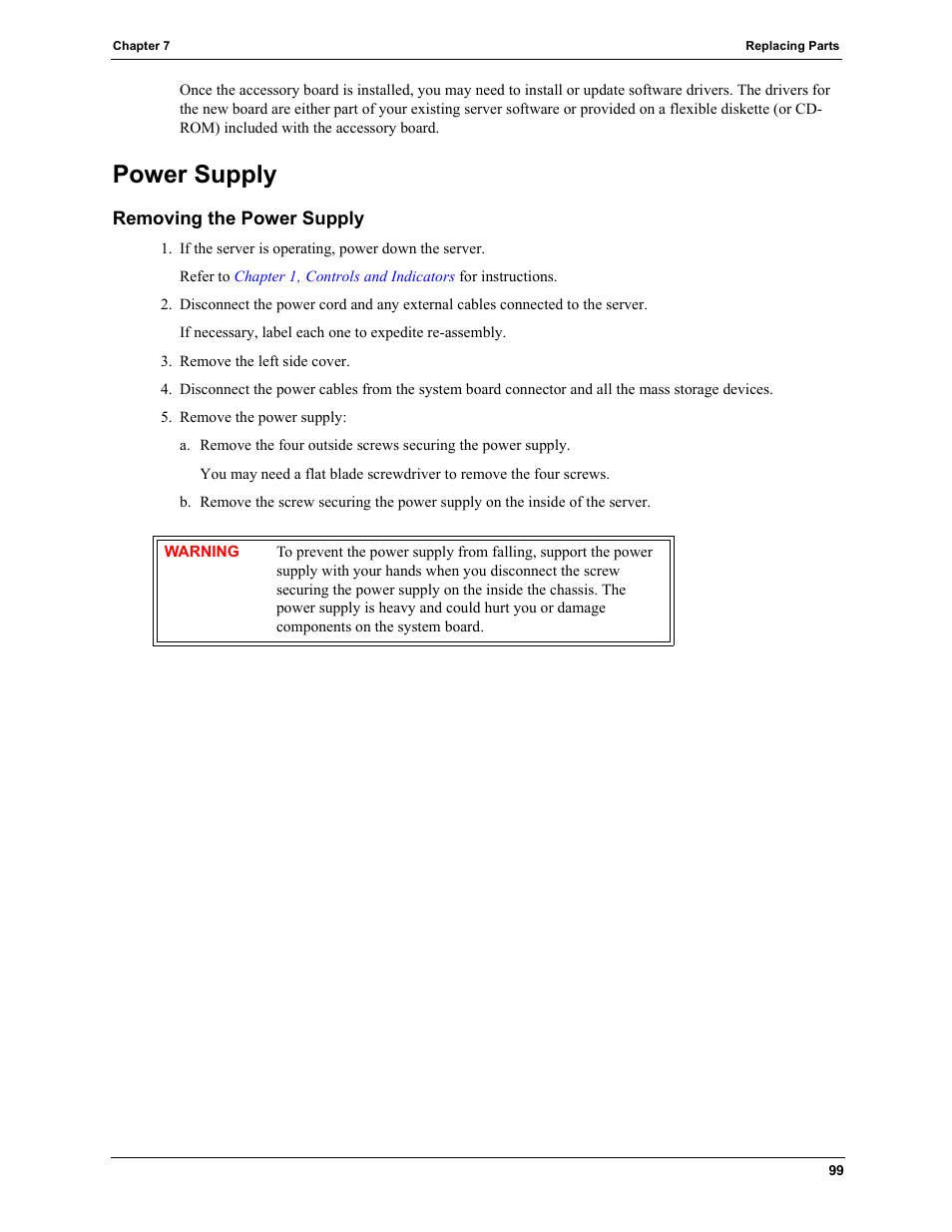 Power supply, Removing the power supply | HP TC2120 User Manual | Page 105 / 125