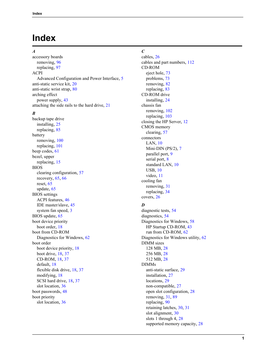 Index | HP TC2120 User Manual | Page 122 / 125