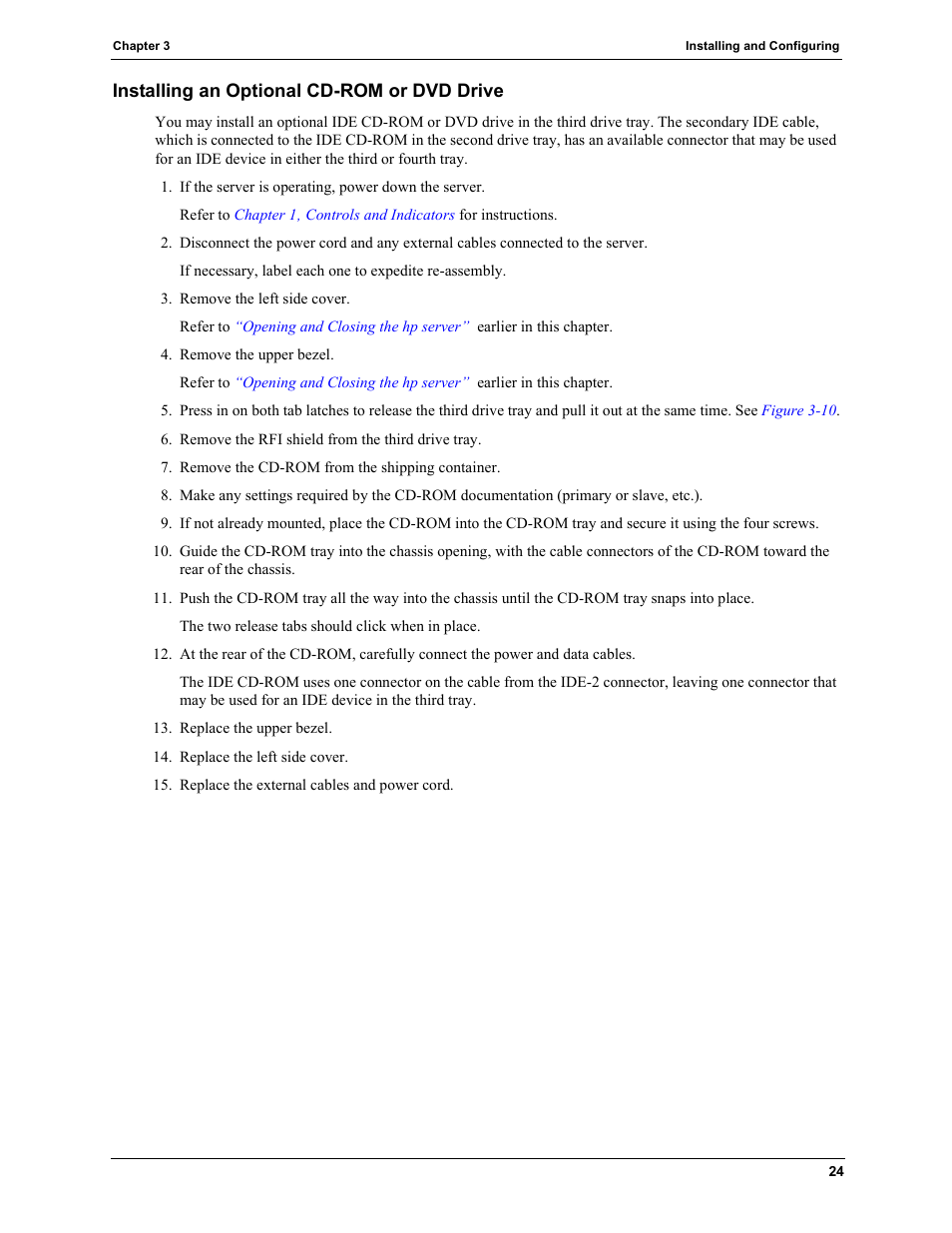 Installing an optional cd-rom or dvd drive | HP TC2120 User Manual | Page 30 / 125