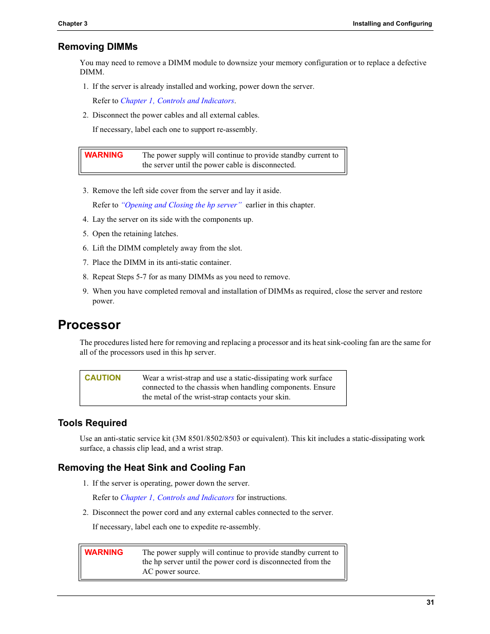 Removing dimms, Processor, Tools required | Removing the heat sink and cooling fan | HP TC2120 User Manual | Page 37 / 125