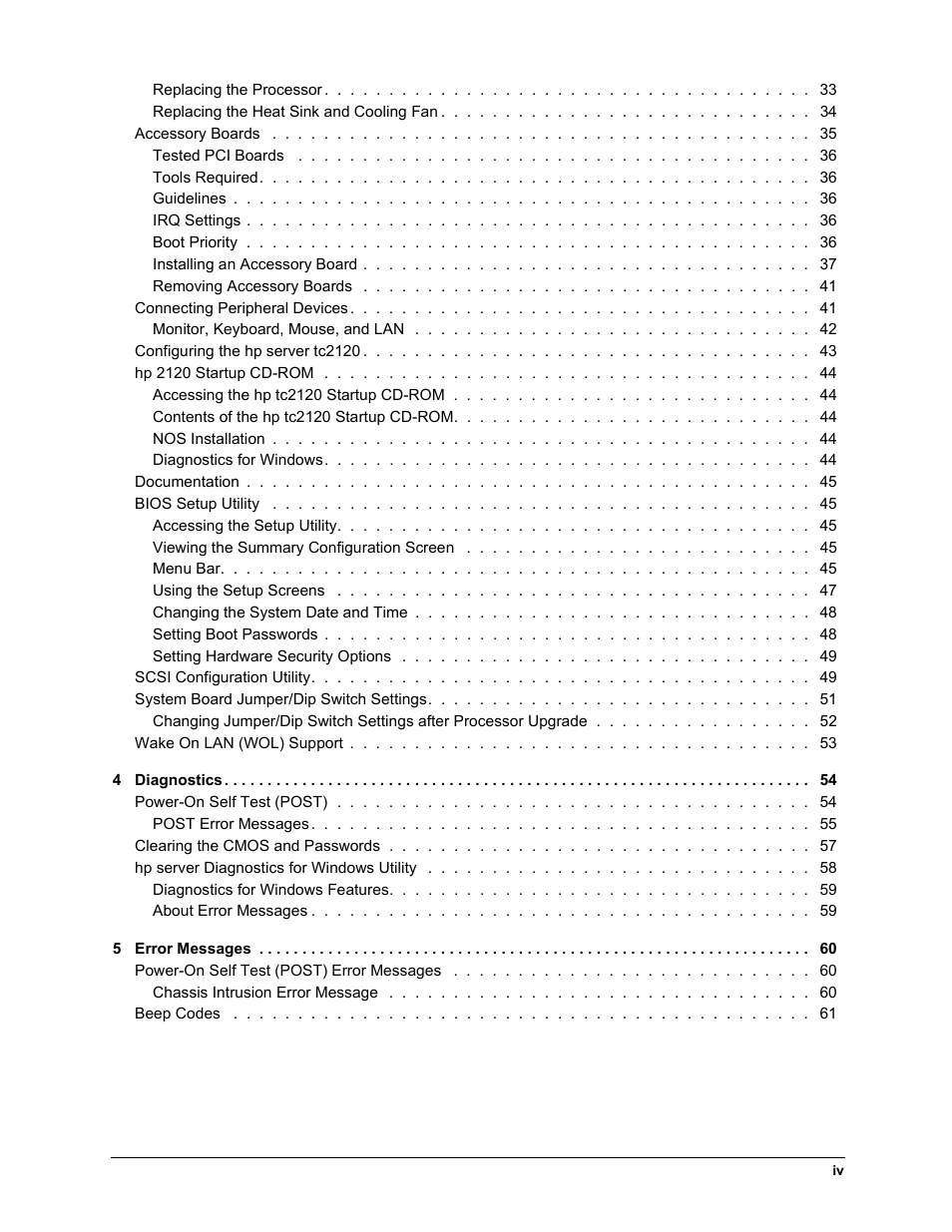 HP TC2120 User Manual | Page 4 / 125
