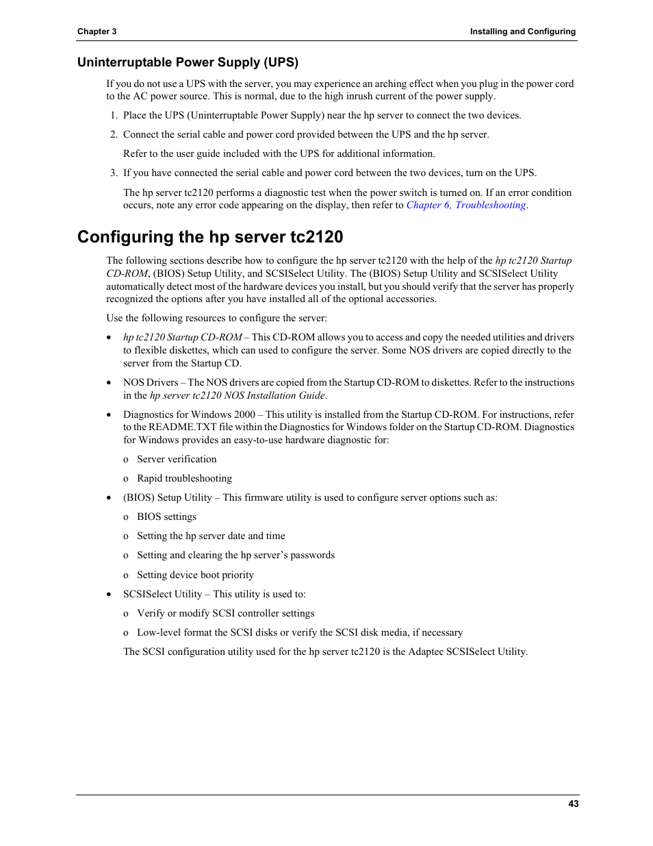 Configuring the hp server tc2120, R to | HP TC2120 User Manual | Page 49 / 125