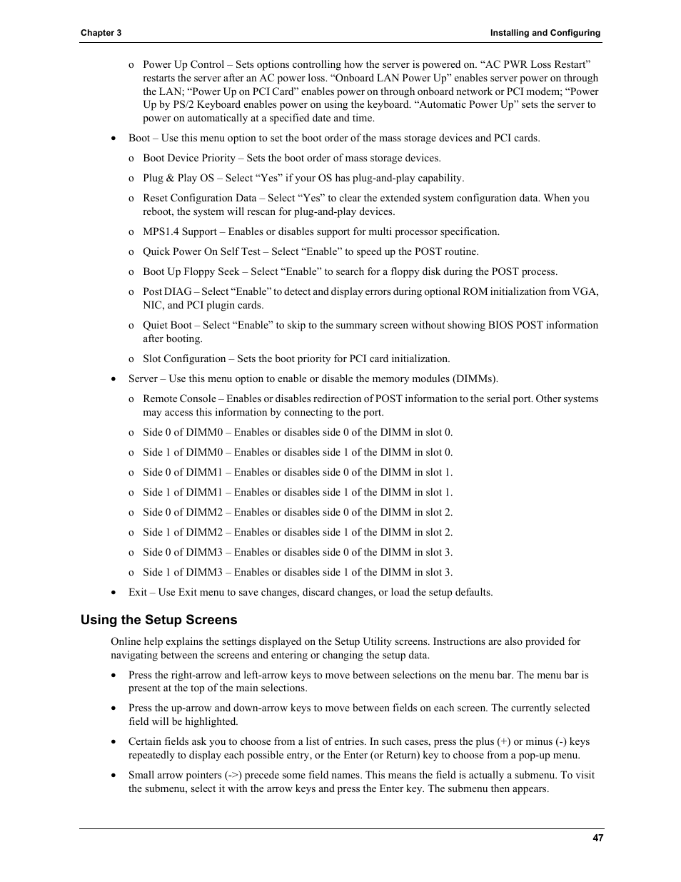 Using the setup screens | HP TC2120 User Manual | Page 53 / 125