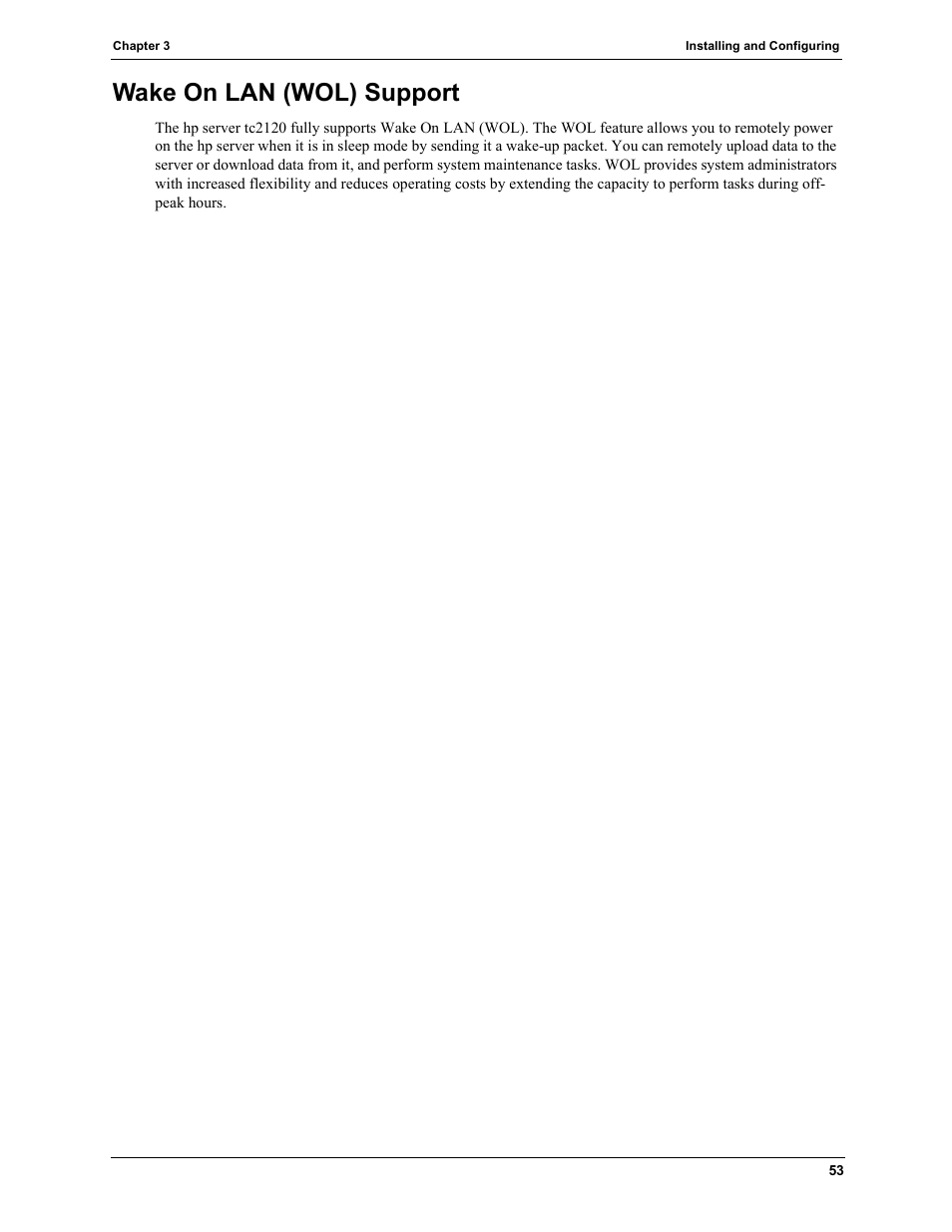 Wake on lan (wol) support | HP TC2120 User Manual | Page 59 / 125