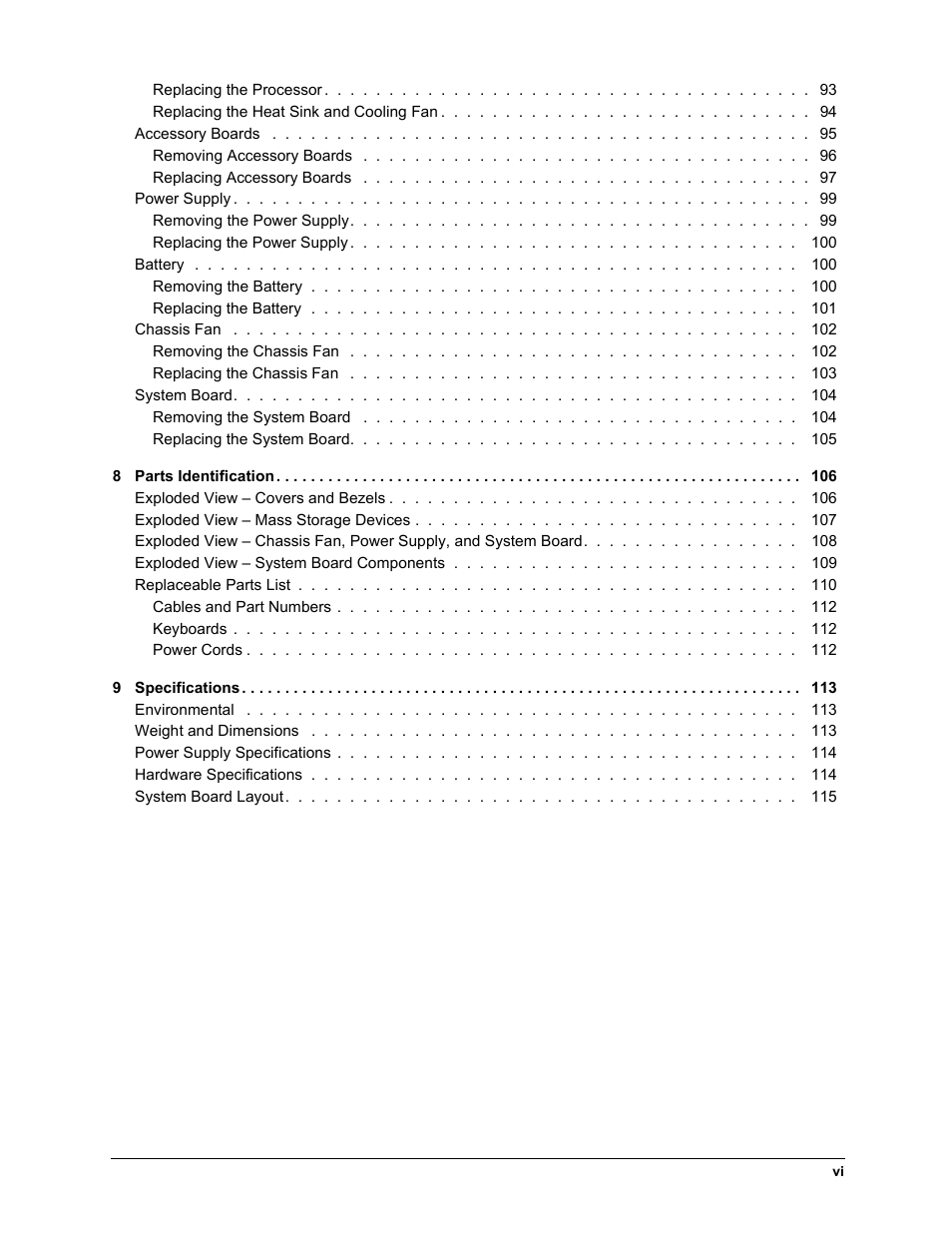 HP TC2120 User Manual | Page 6 / 125