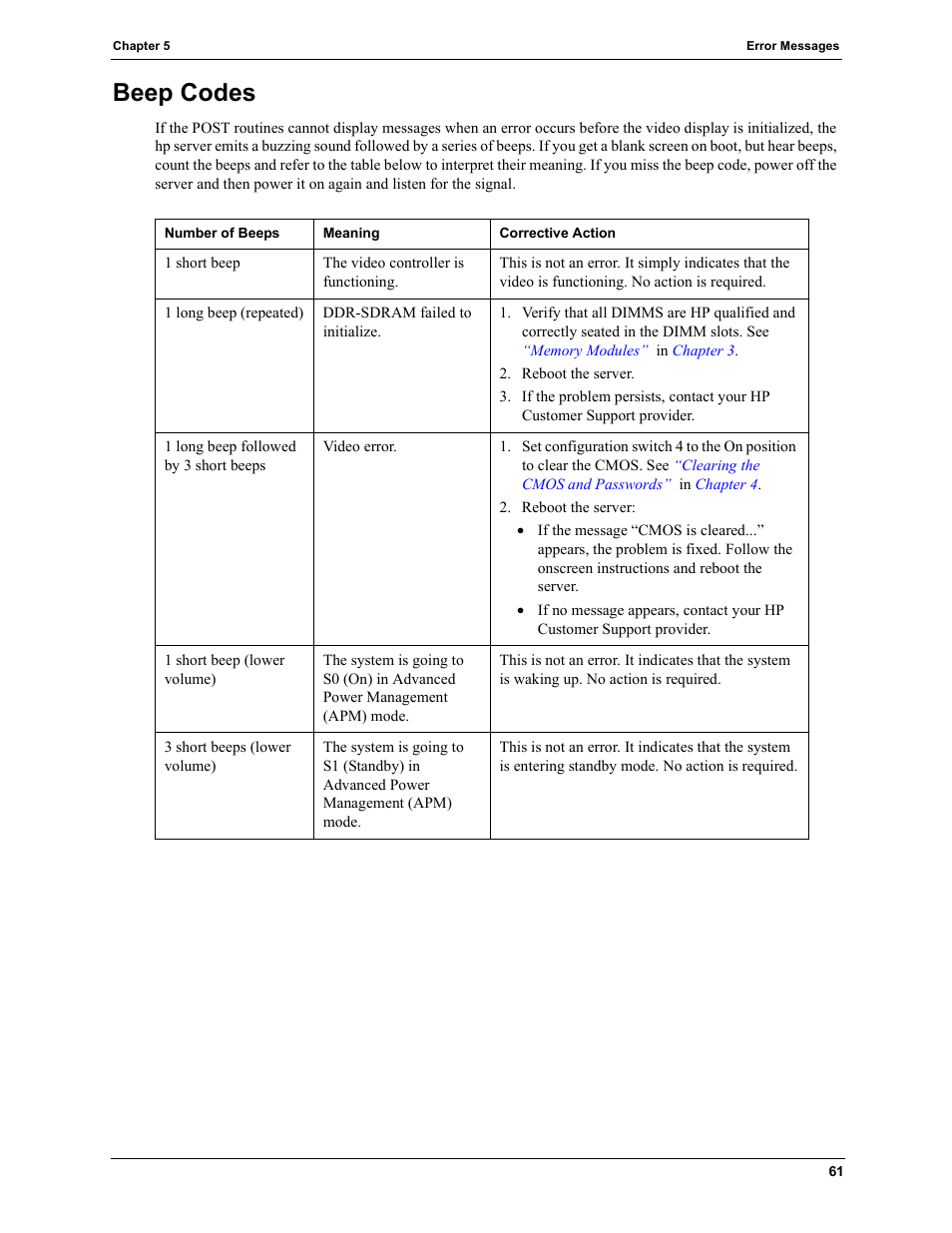 Beep codes | HP TC2120 User Manual | Page 67 / 125