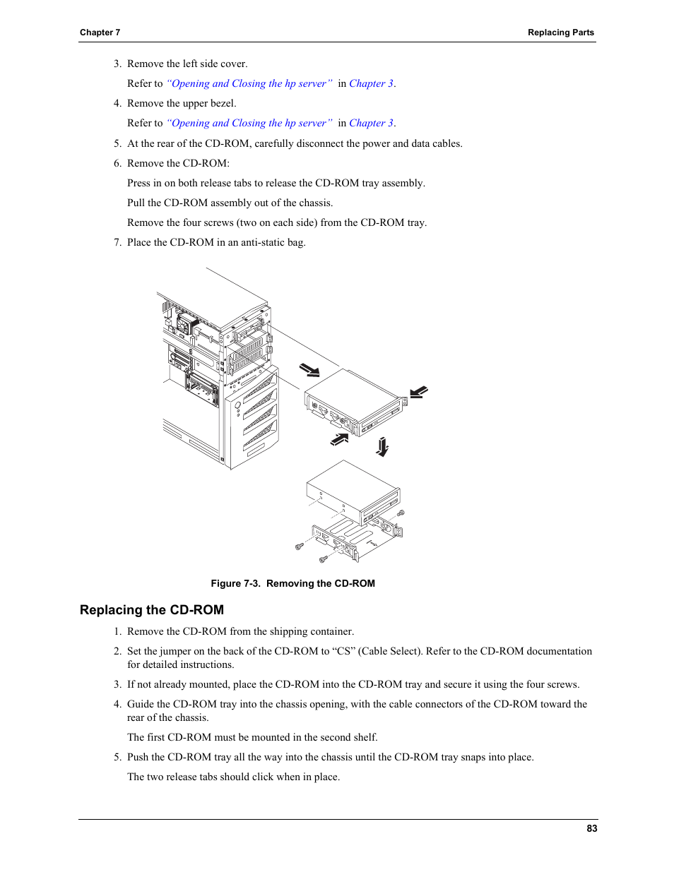 Replacing the cd-rom | HP TC2120 User Manual | Page 89 / 125