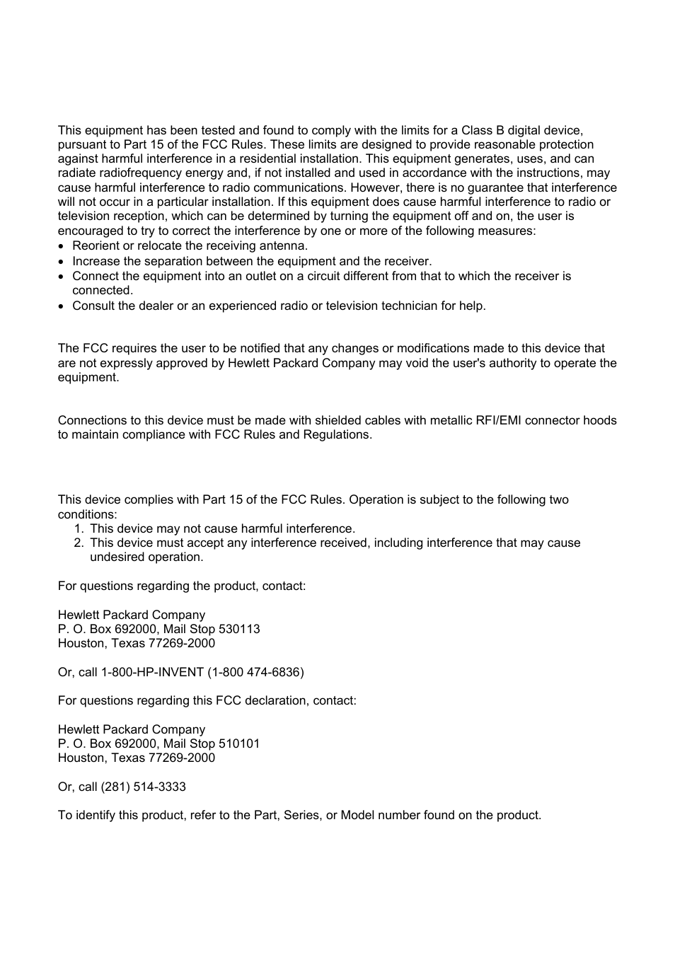 Agency regulatory notices | HP 2209T User Manual | Page 3 / 25