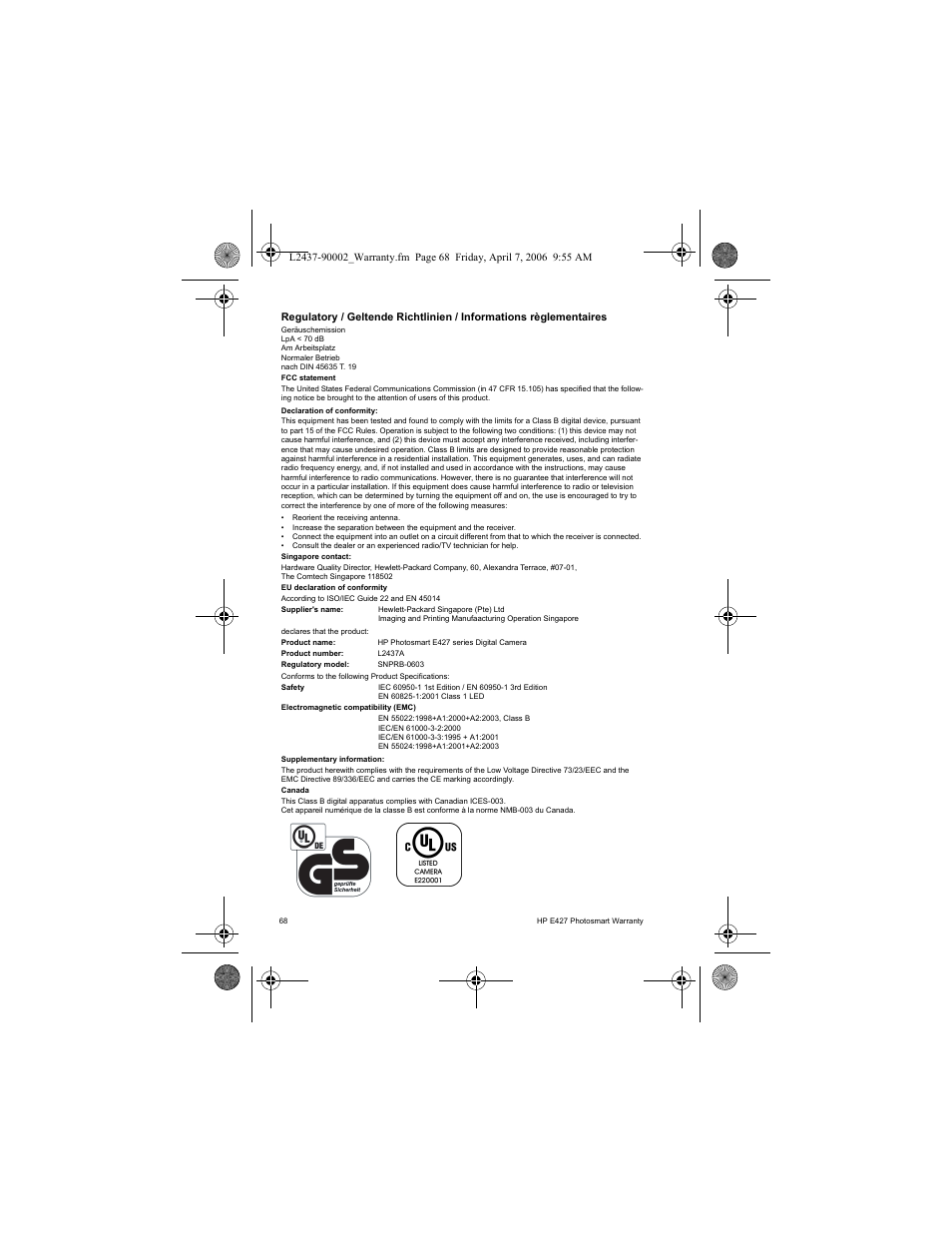 HP SNPRB-0603 User Manual | Page 70 / 72